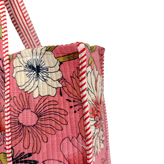 Tote Bag Veerle | Fleurs Blush Rose