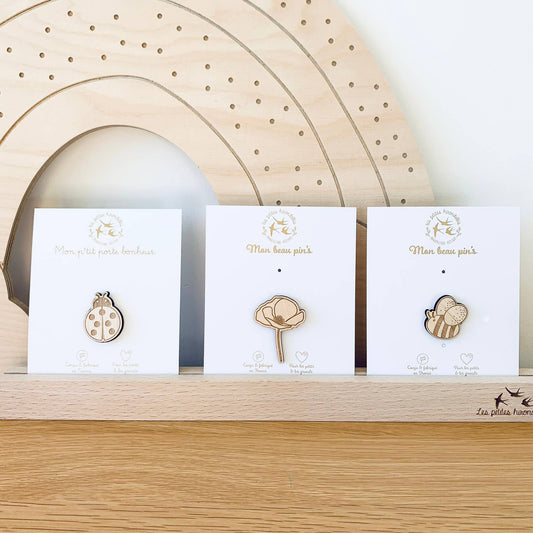 Pin's en bois - Coquelicot