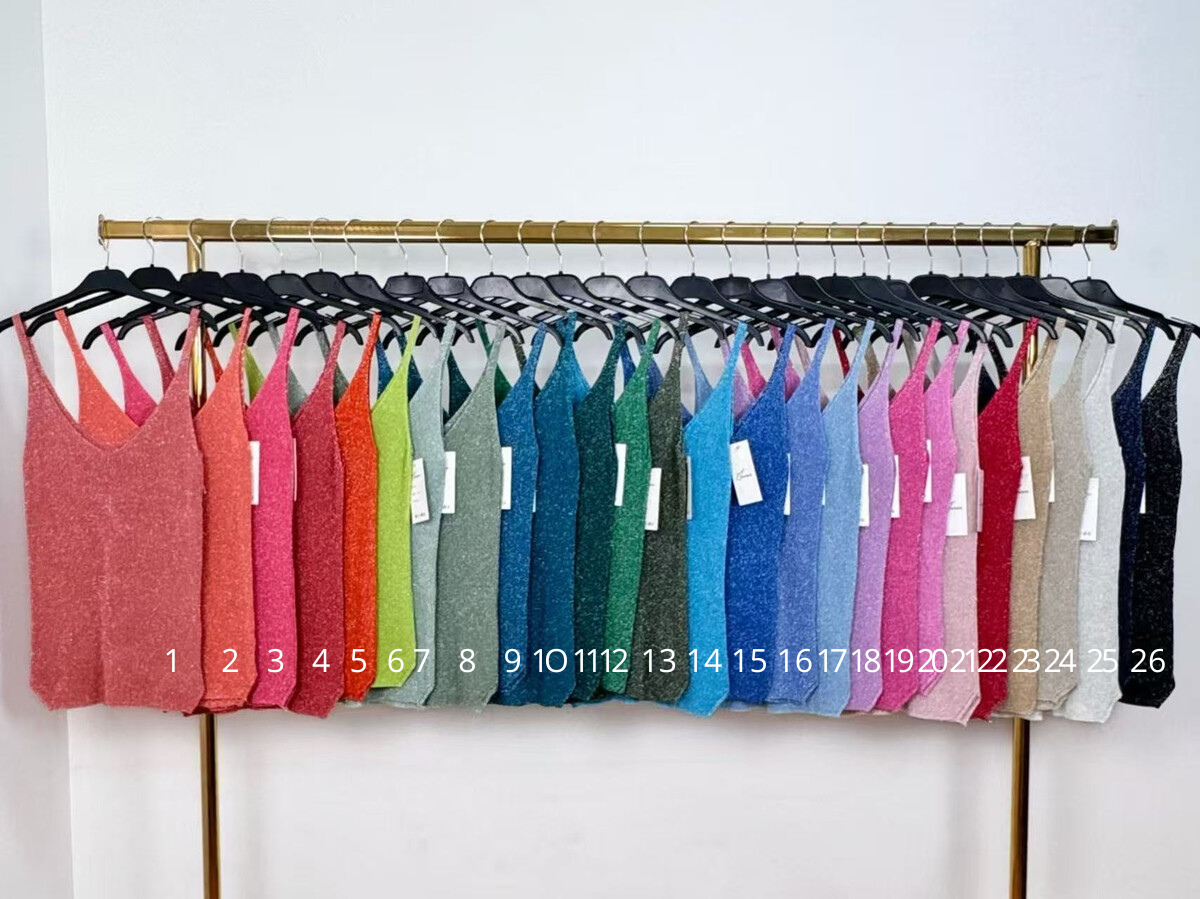 Haut débardeur Top en lurex sans manches