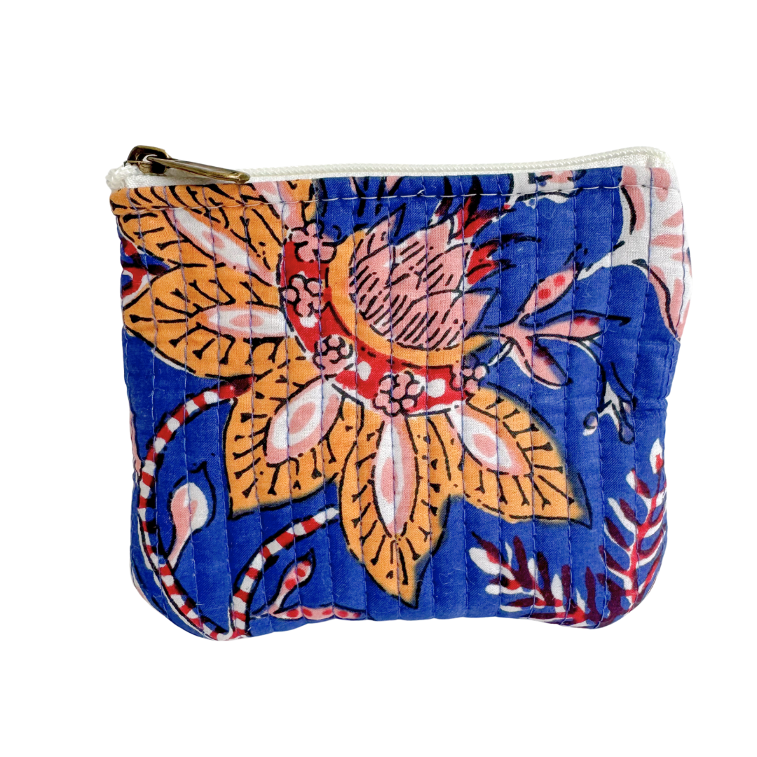 Porte-monnaie 33 | Fleurs Cobalt