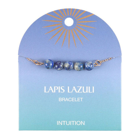 Bracelet à chaîne perlée en cristal de lapis-lazuli