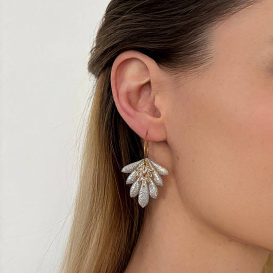 Boucles d'oreilles en zircone à effet holographique