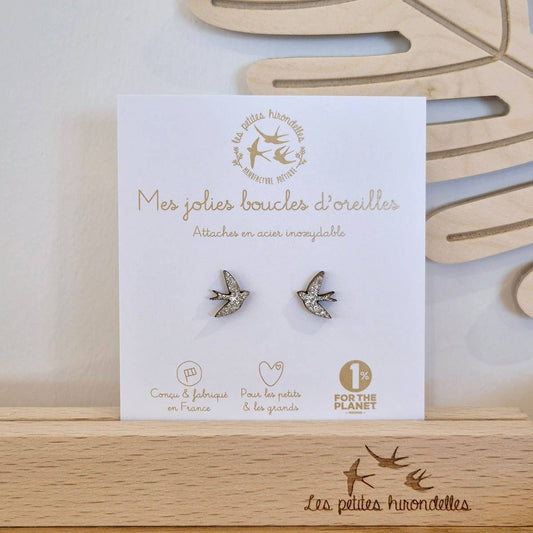 Boucles d'oreilles paillettes - Hirondelles