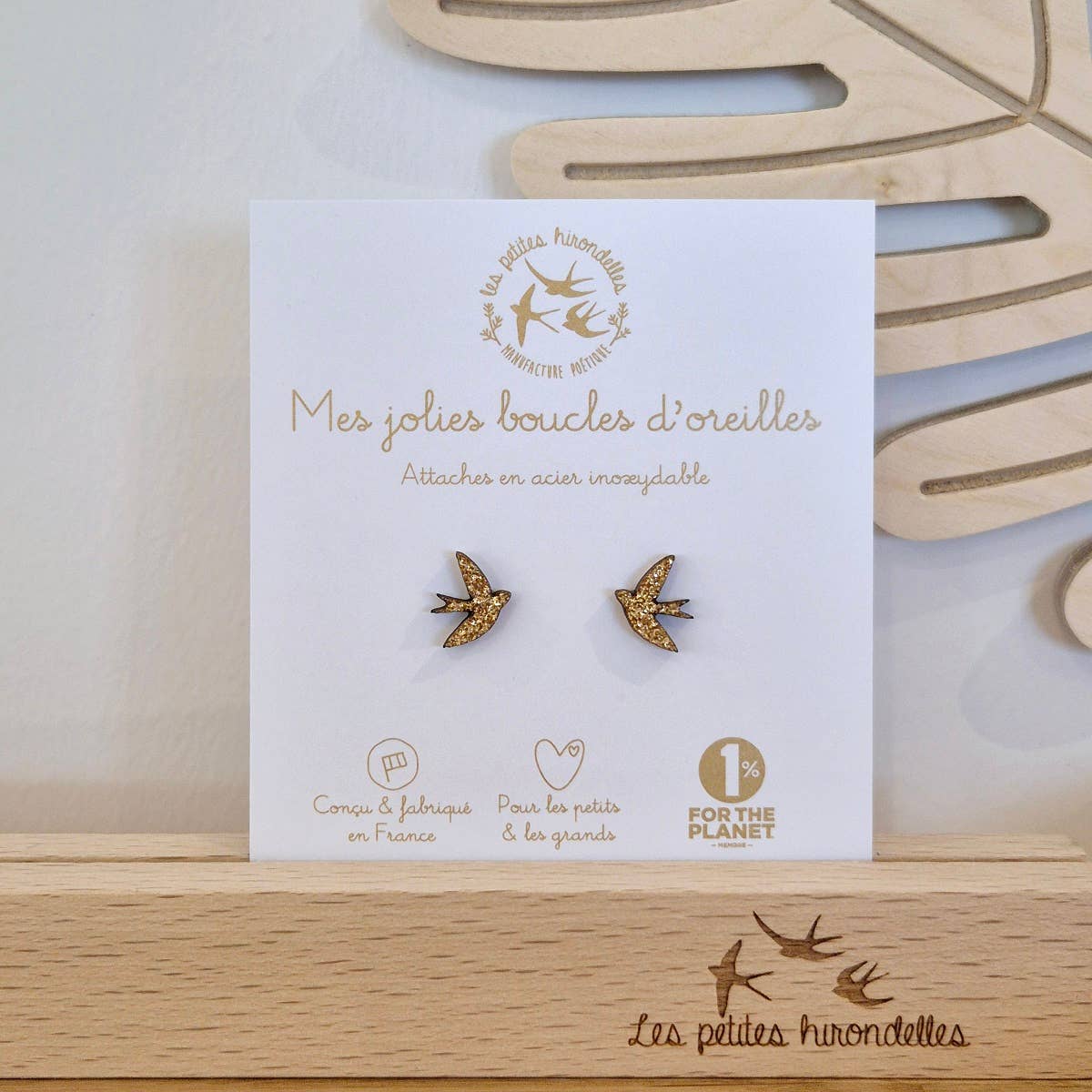 Boucles d'oreilles paillettes - Hirondelles