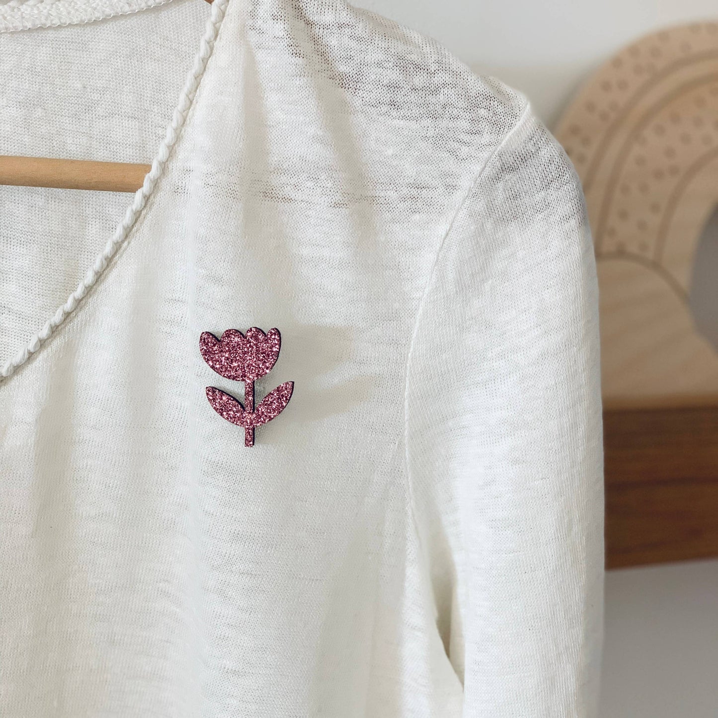 Pin's en paillettes - Fleur