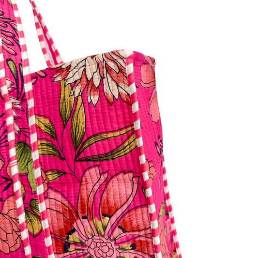 Tote Bag Veerle | Fleurs Fuchsia