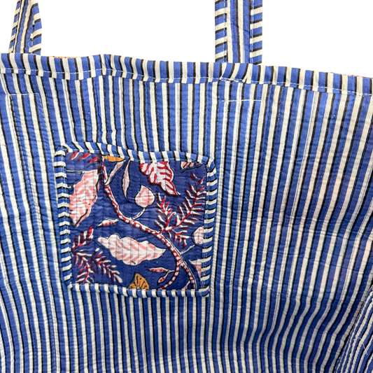 Tote Bag Veerle | Fleurs Cobalt