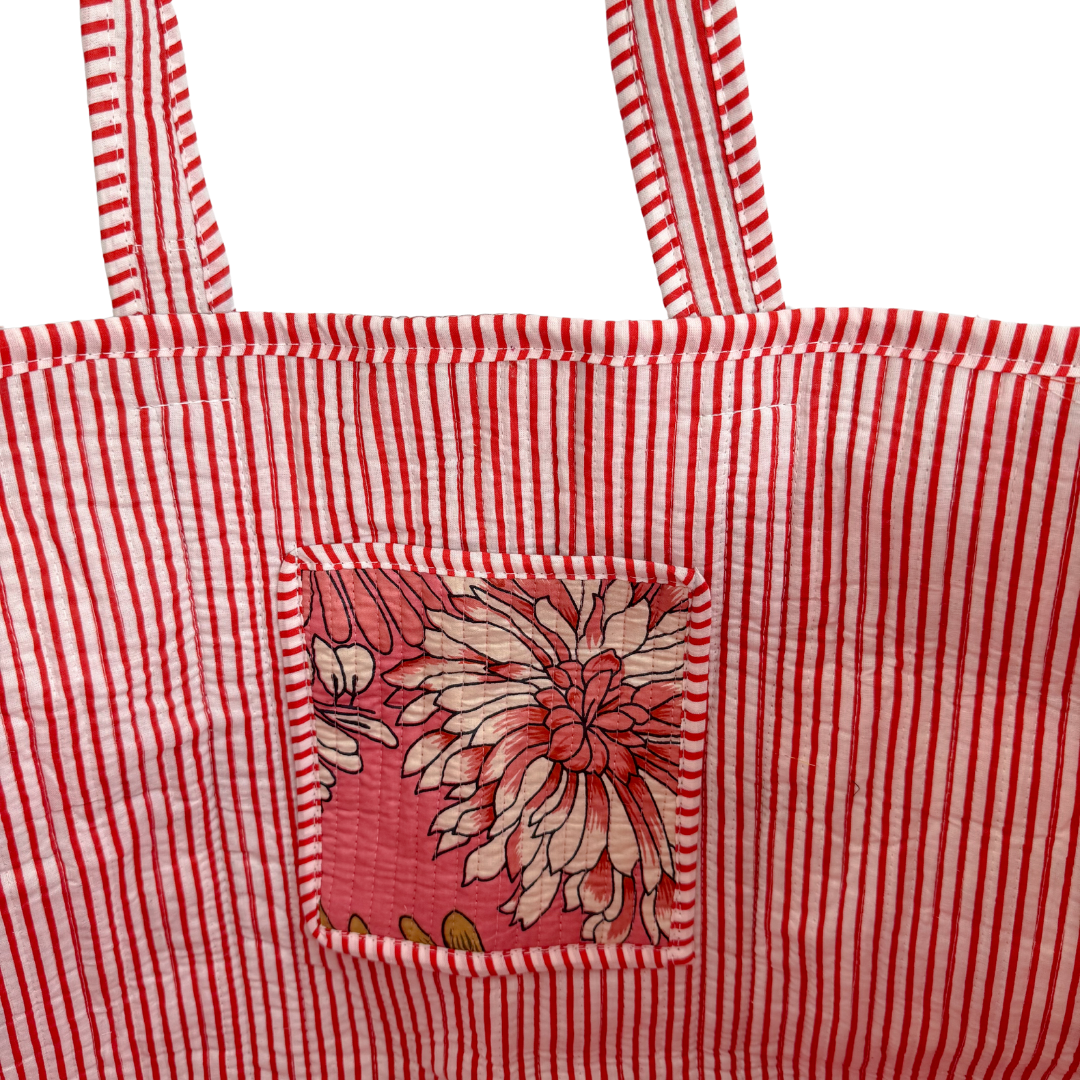 Tote Bag Veerle | Fleurs Blush Rose
