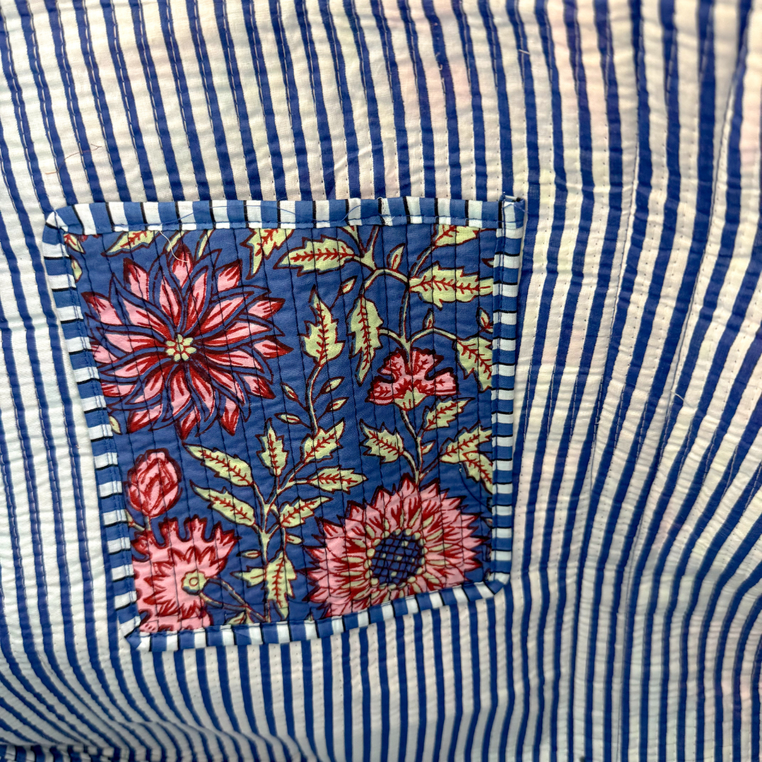 Tote Bag Veerle | Fleurs Cobalt