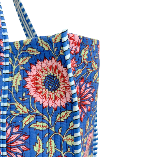 Tote Bag Veerle | Fleurs Cobalt