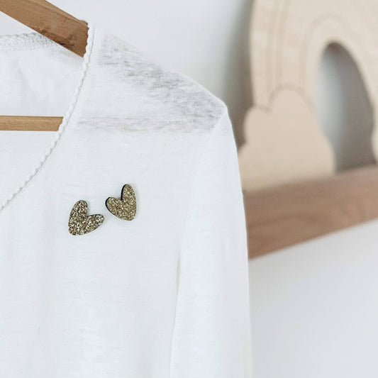 Pin's en paillettes - Coeur à partager