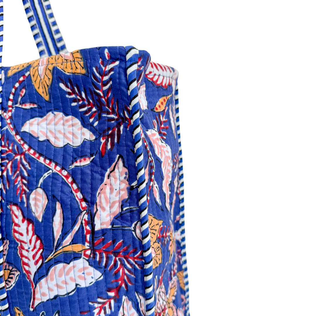 Tote Bag Veerle | Fleurs Cobalt