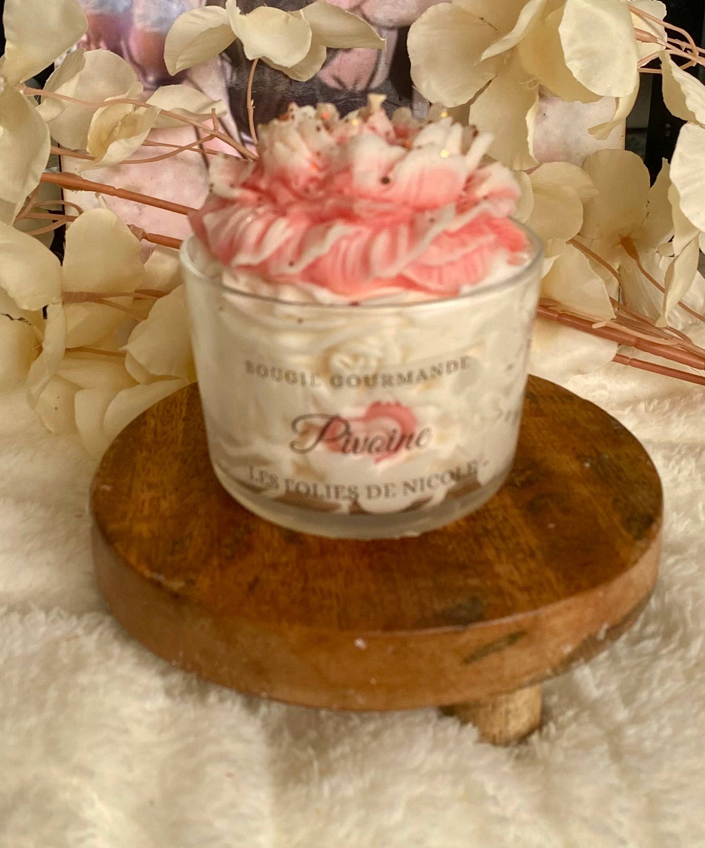 Bougie gourmande pivoine
