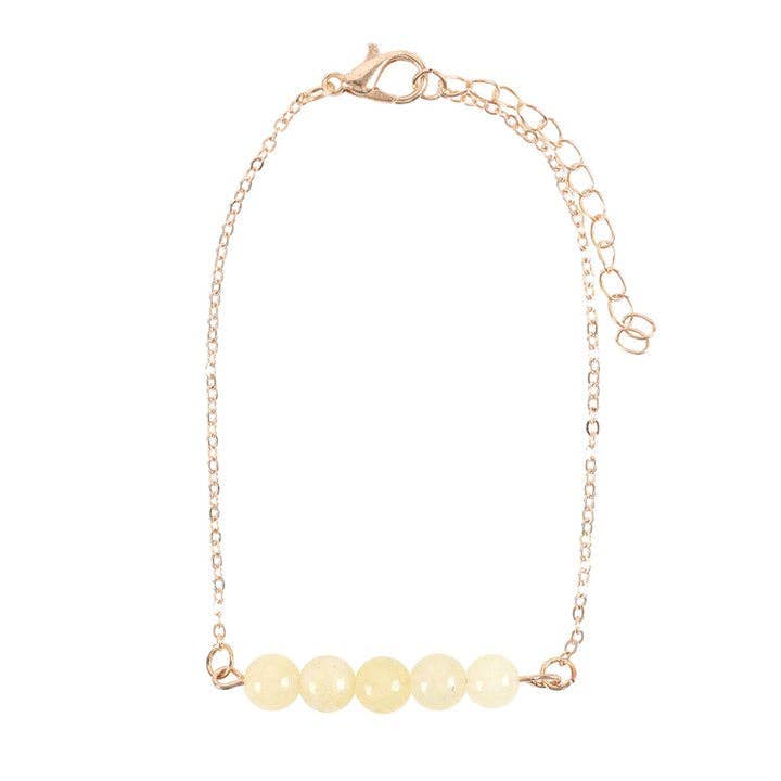 Bracelet à chaîne perlée en cristal de quartz citron