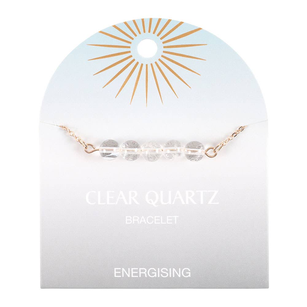 Bracelet à chaîne perlée en cristal de quartz transparent