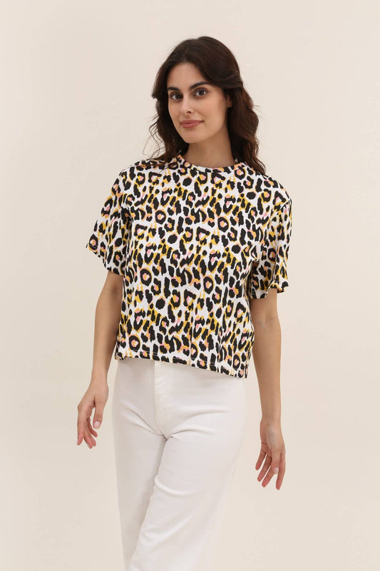 T SHIRT IMPRIMÉ LÉOPARD