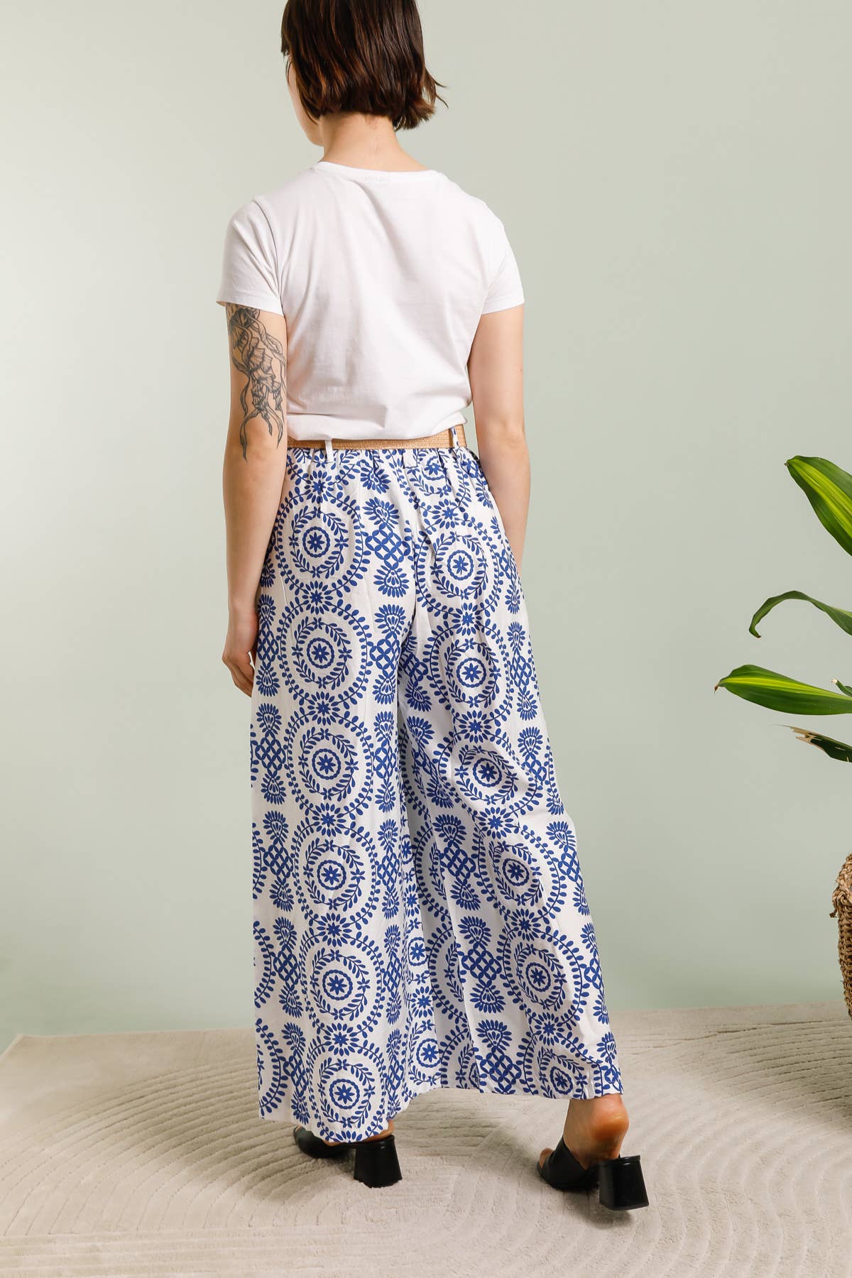 SP 26203 - Pantalon Ample à Motifs géométriques