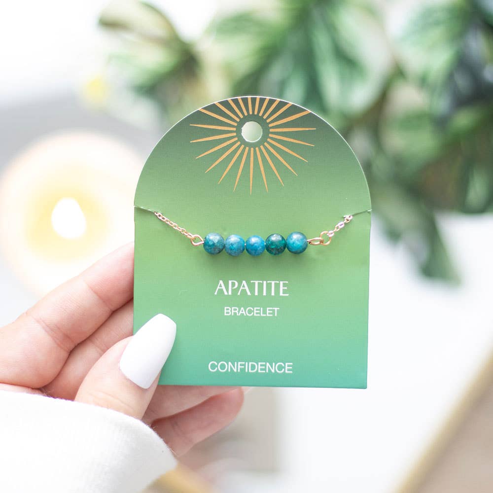 Bracelet à chaîne perlée en cristal d'apatite