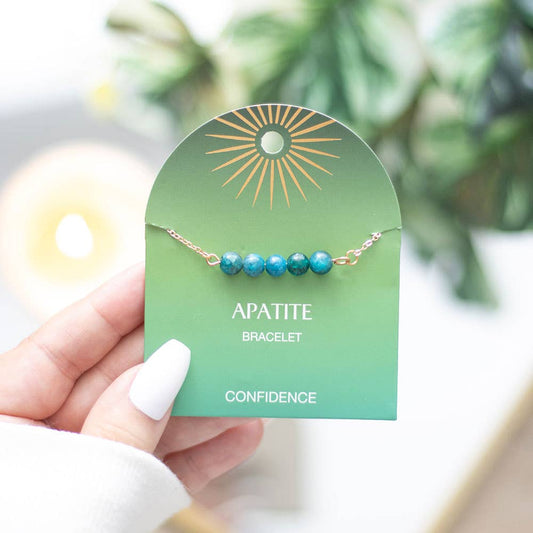 Bracelet à chaîne perlée en cristal d'apatite