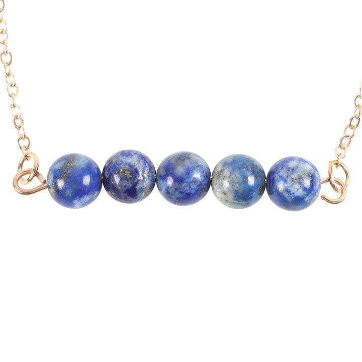 Bracelet à chaîne perlée en cristal de lapis-lazuli