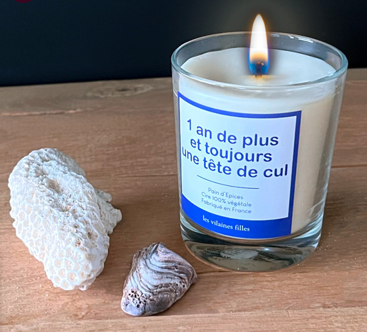 Bougie "1 an de plus et toujours une tête de cul"