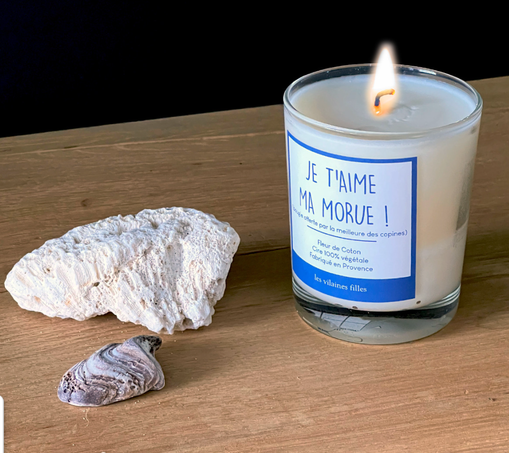 Bougie "je t'aime ma morue"