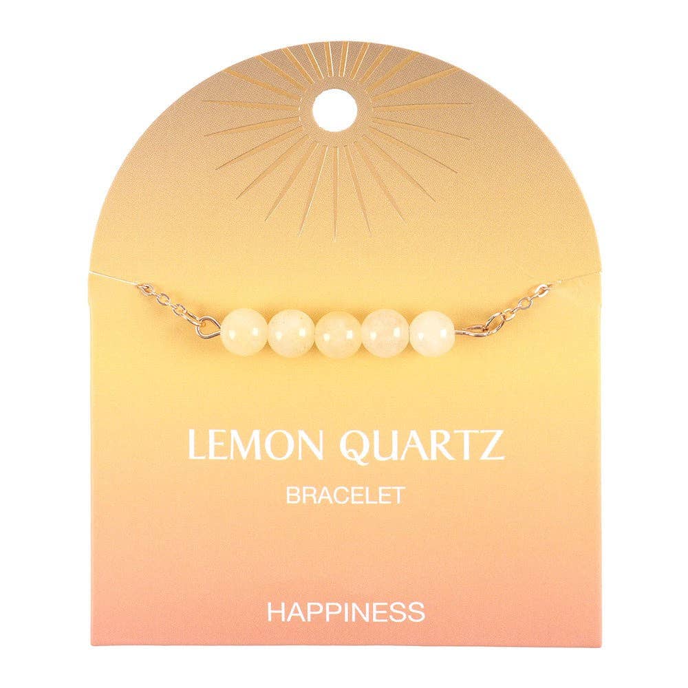 Bracelet à chaîne perlée en cristal de quartz citron