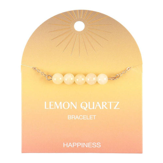 Bracelet à chaîne perlée en cristal de quartz citron