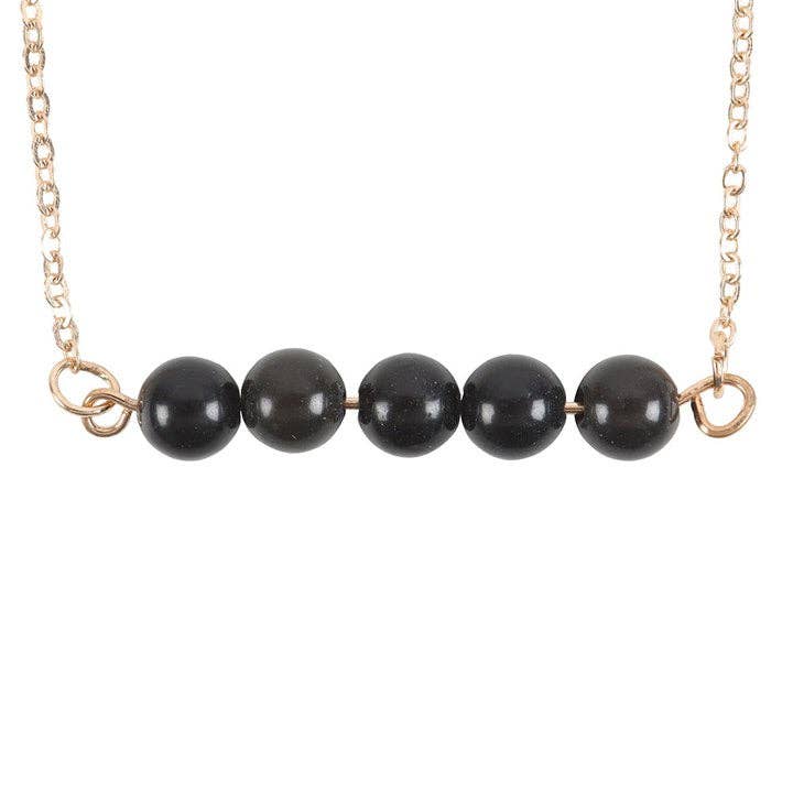 Bracelet à chaîne perlée en cristal d'obsidienne noire