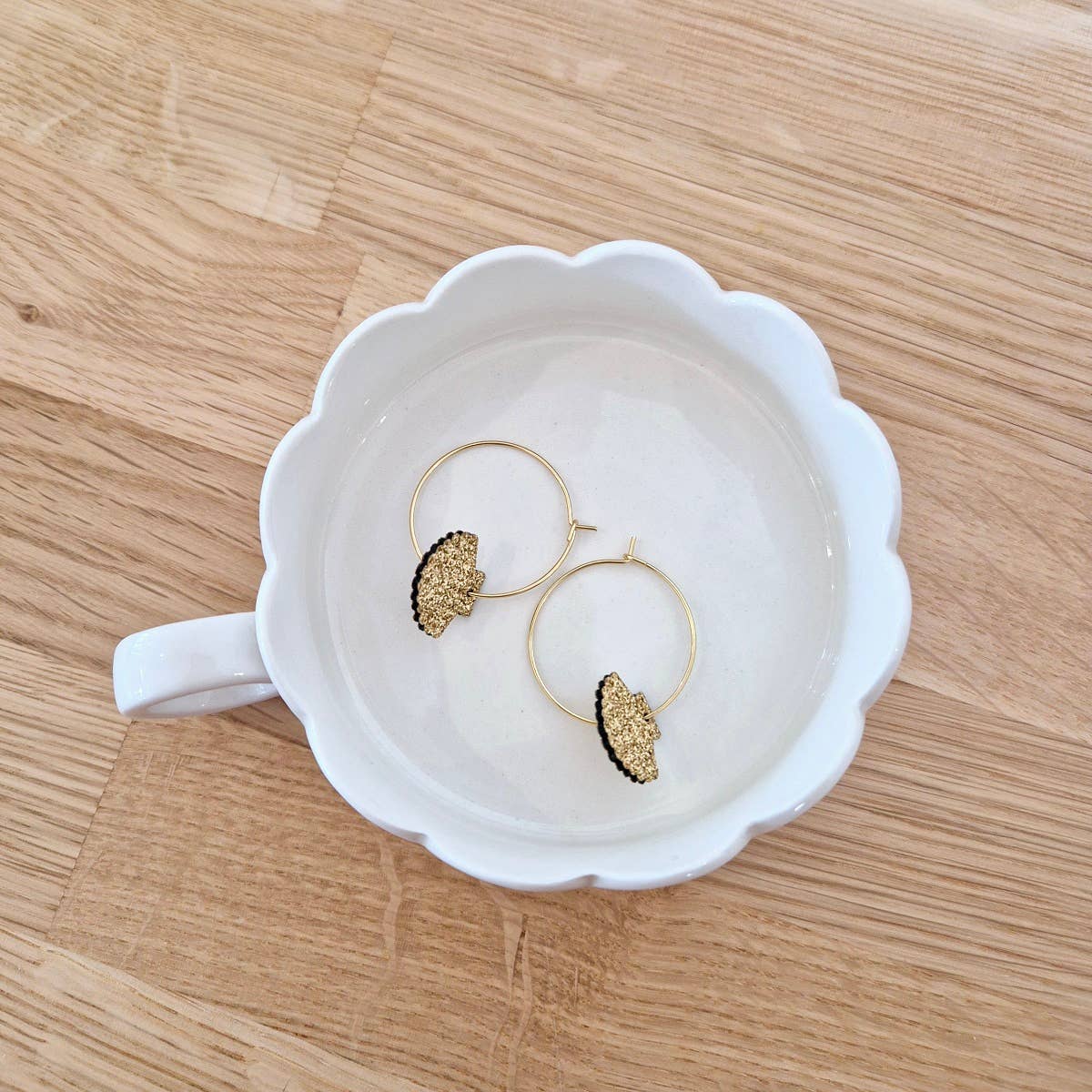 Créoles pailletées - Fleur