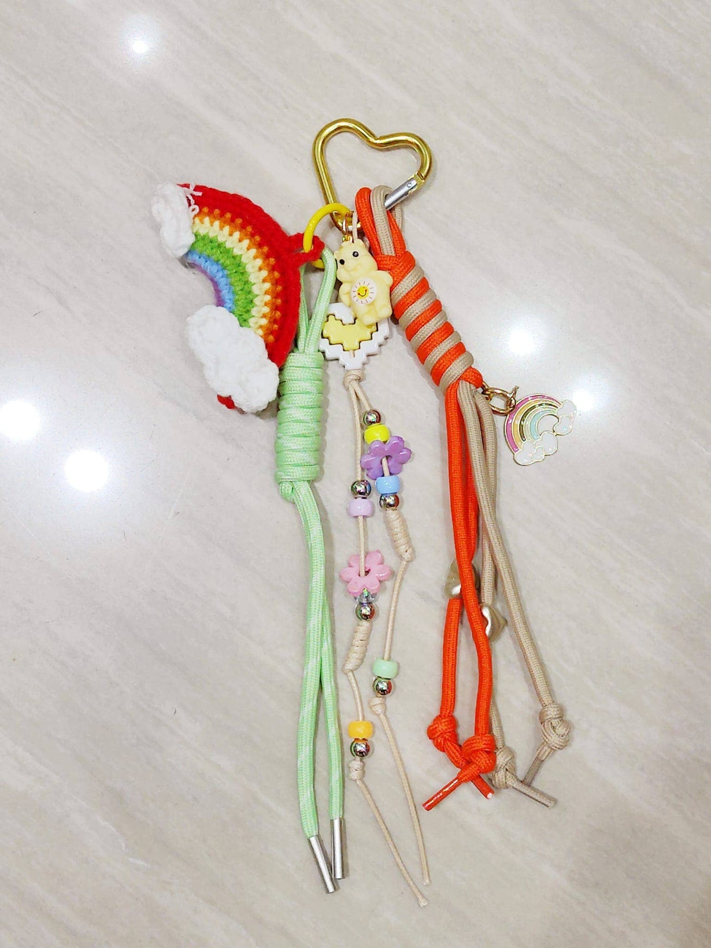 Porte Clé Fantaisie Arc en ciel Crochet