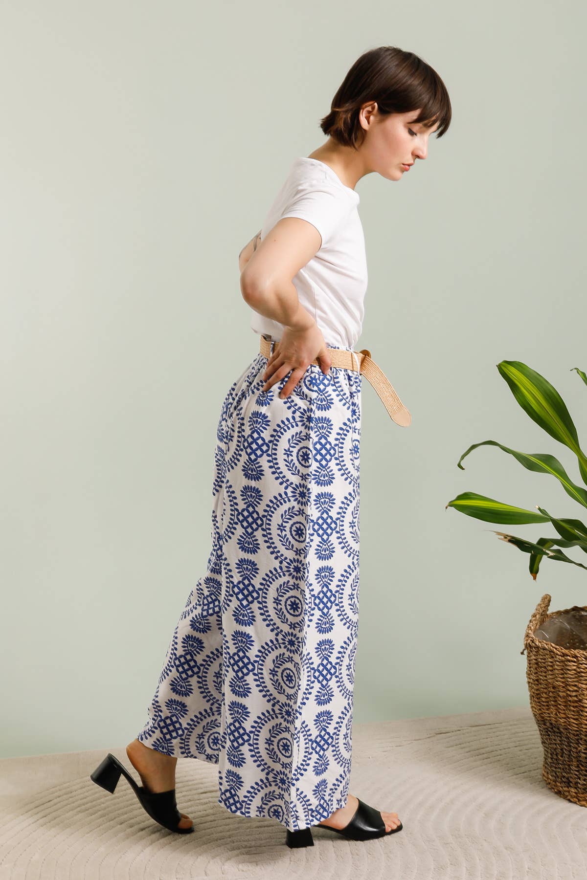 SP 26203 - Pantalon Ample à Motifs géométriques