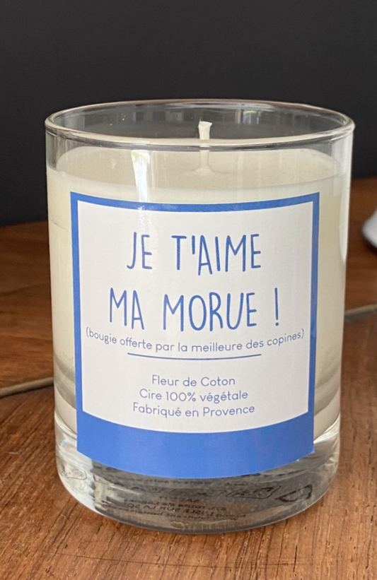 Bougie "je t'aime ma morue"