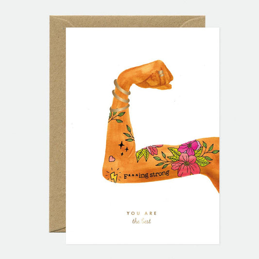 Carte de vœux « Tu es la meilleure femme » en or
