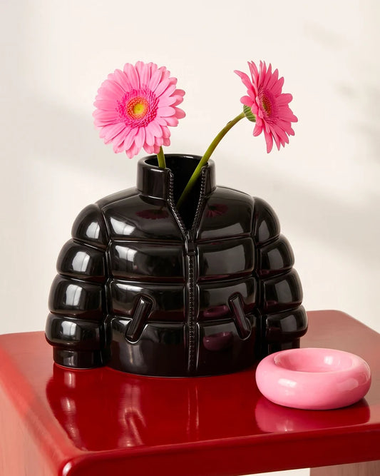 Vase doudoune noir