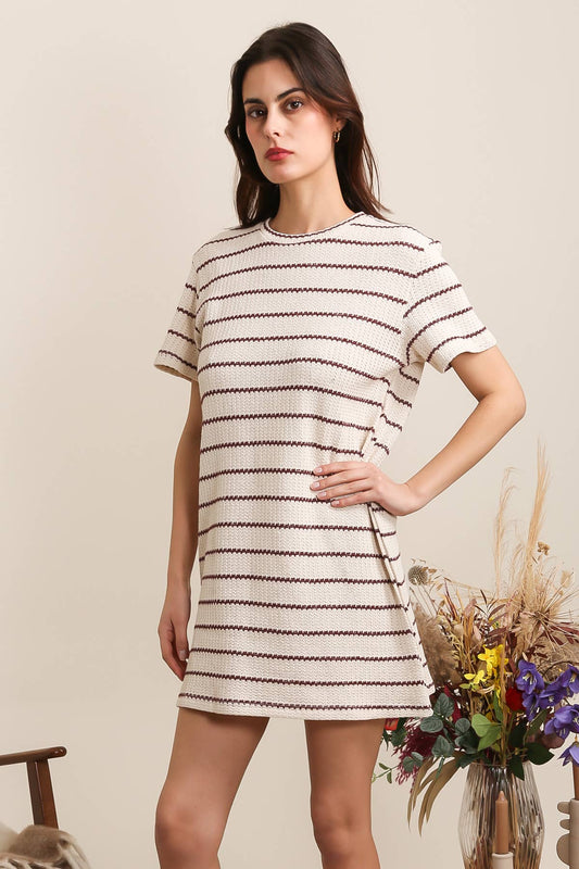 ROBE EN MAILLE RAYÉE