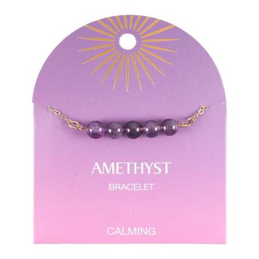 Bracelet à chaîne perlée en cristal améthyste