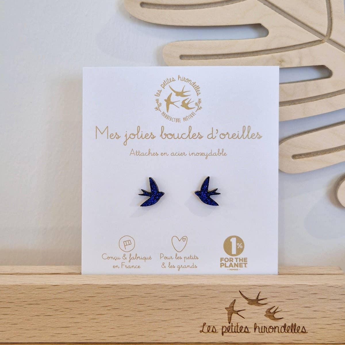 Boucles d'oreilles paillettes - Hirondelles