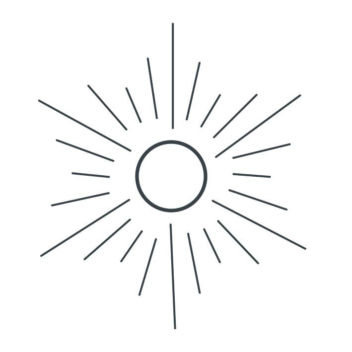Tatouage temporaire en forme de soleil par Audrey Suau, lot de 5