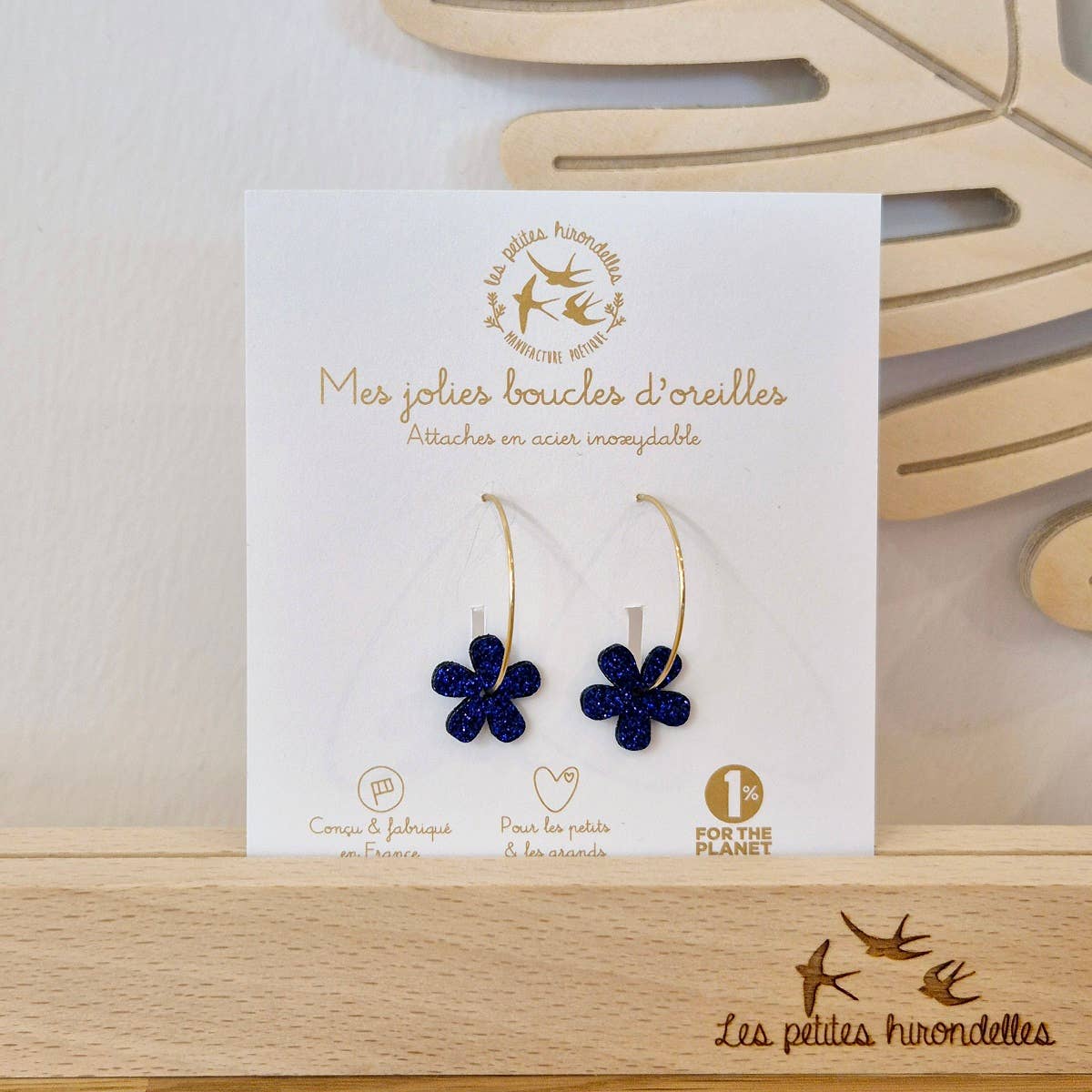 Créoles pailletées - Fleur
