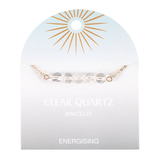 Bracelet à chaîne perlée en cristal de quartz transparent