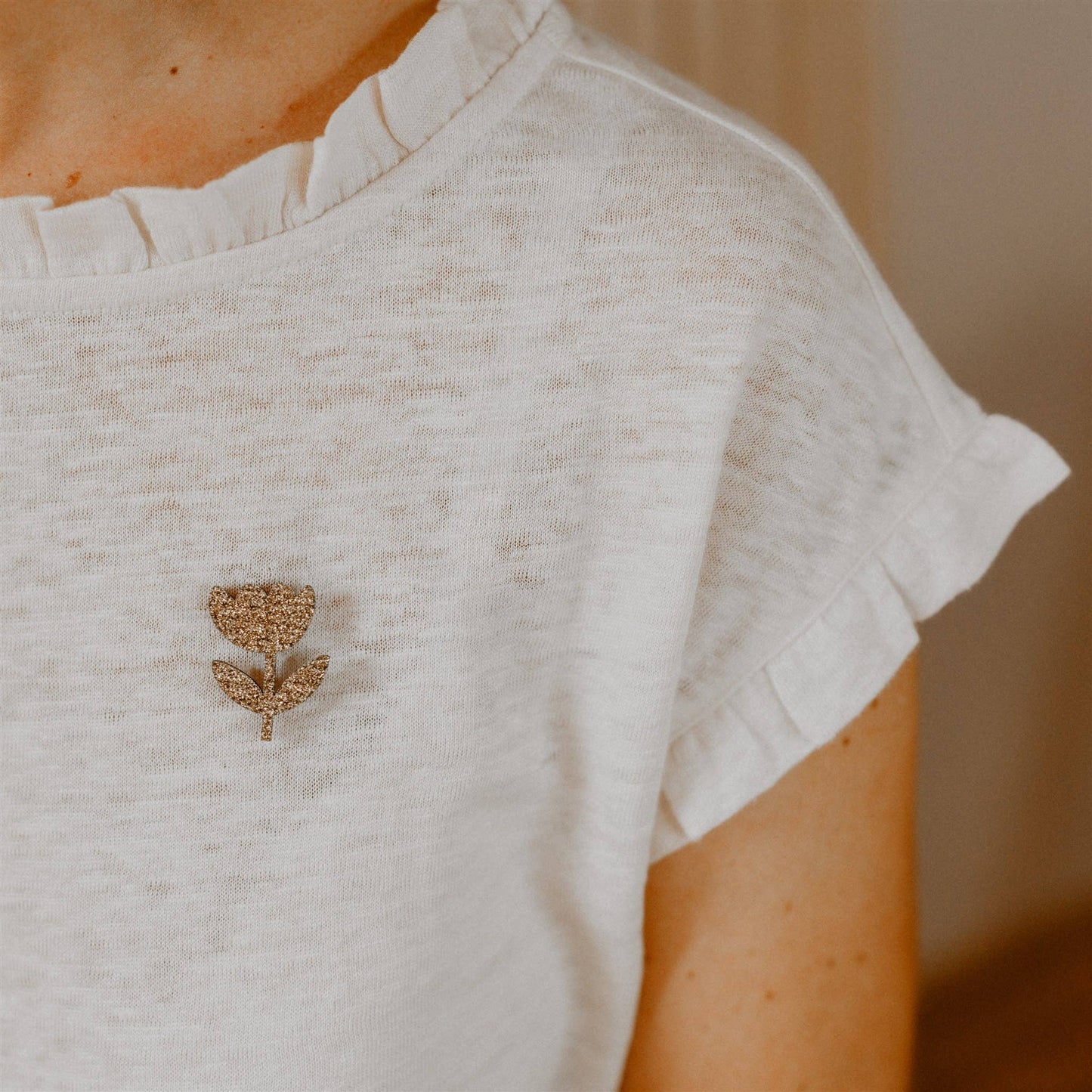 Pin's en paillettes - Fleur